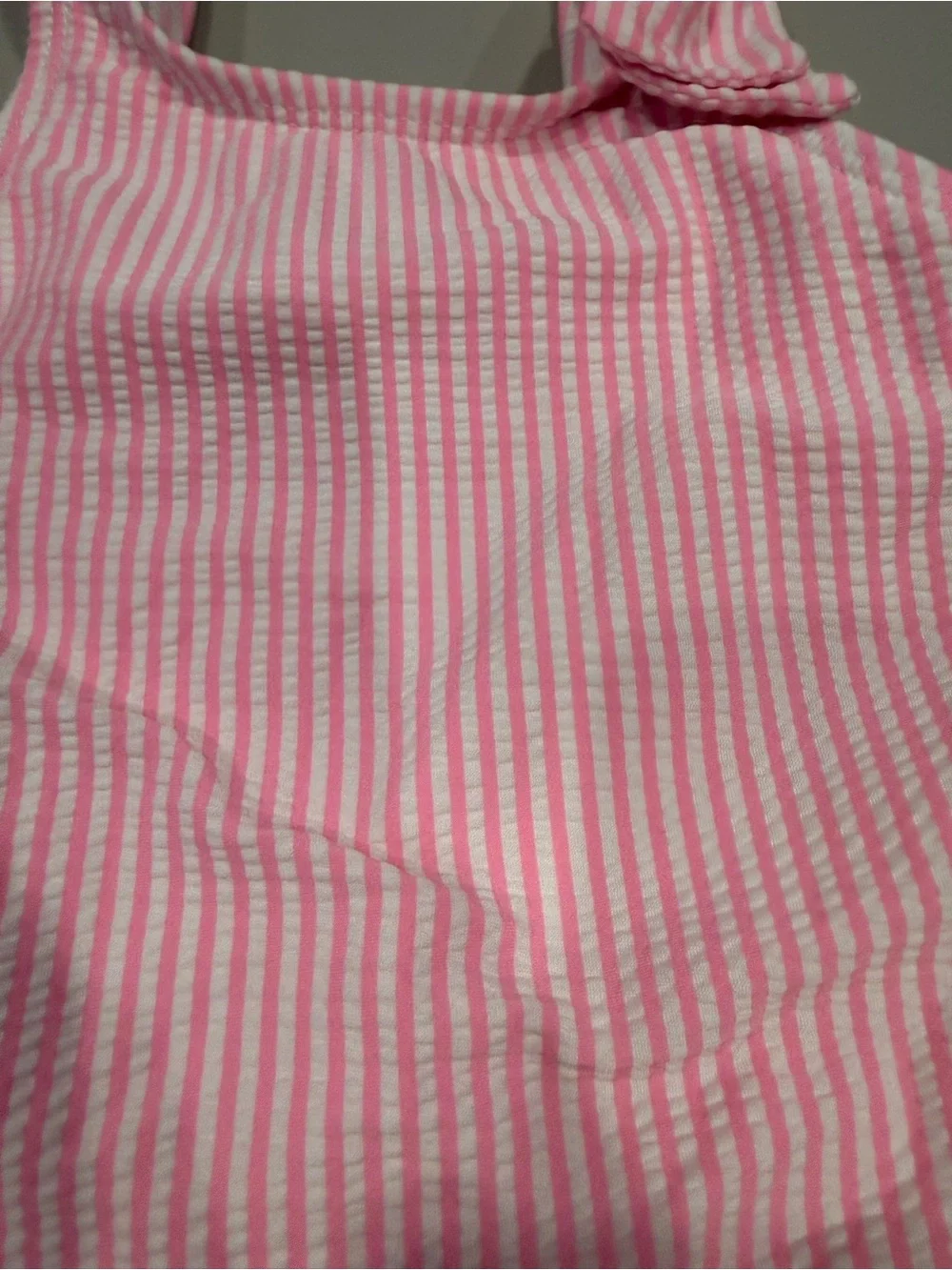 Girls' Cat & Jack Pink Stripe 1 Piece Swimsuit with Shoulder Bow 2T